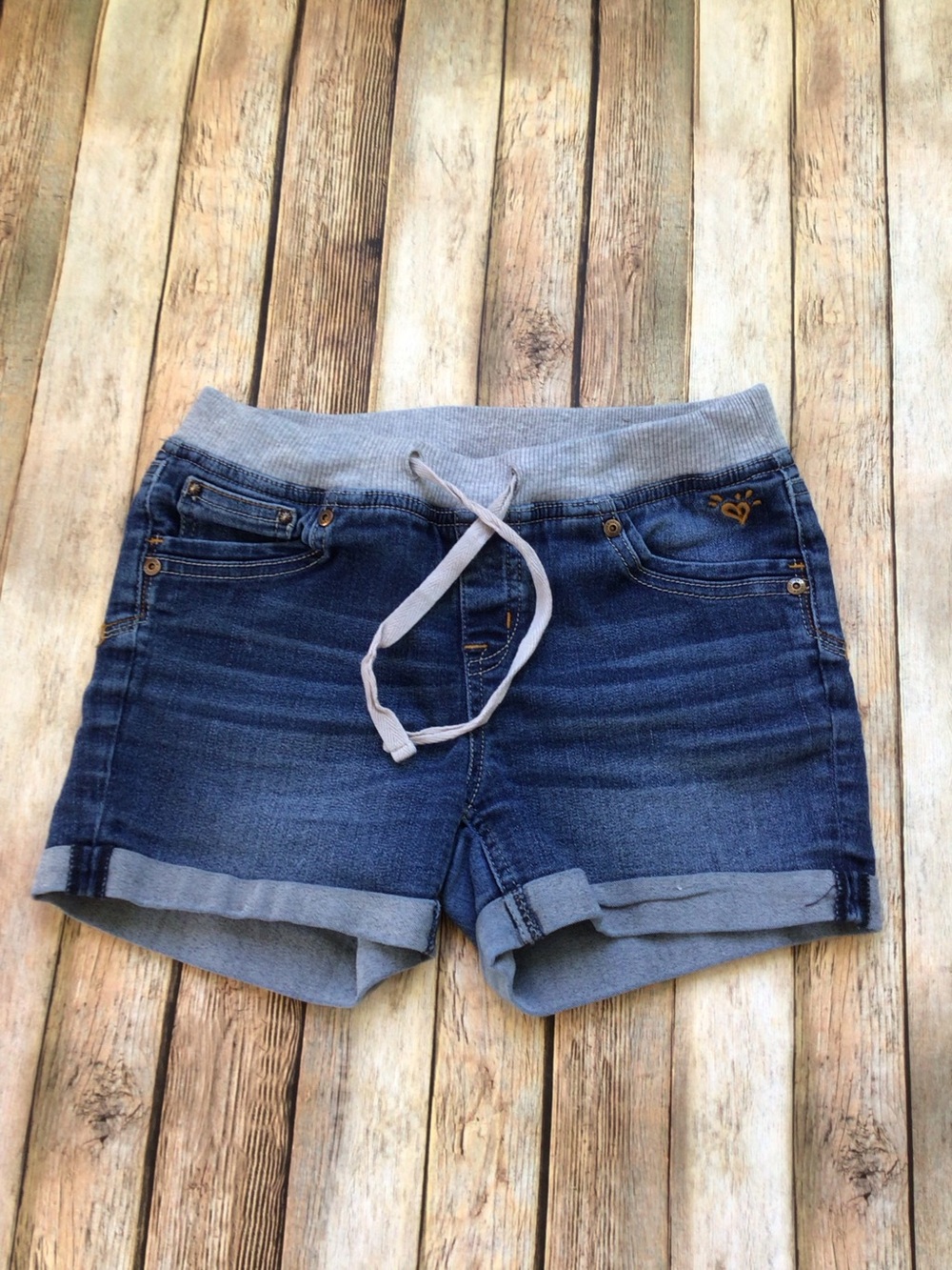 Justice Denim Rib Waist Shorts